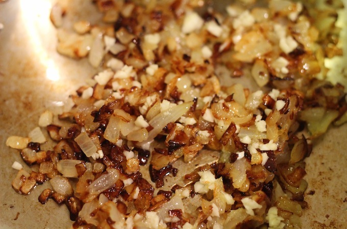 browned onions and garlic